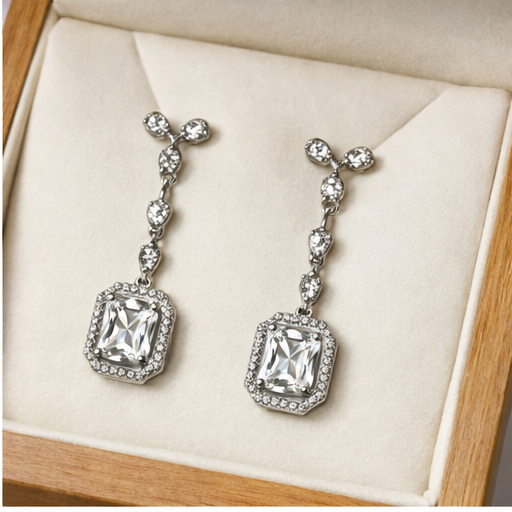 Radiant Halo Drop Earrings