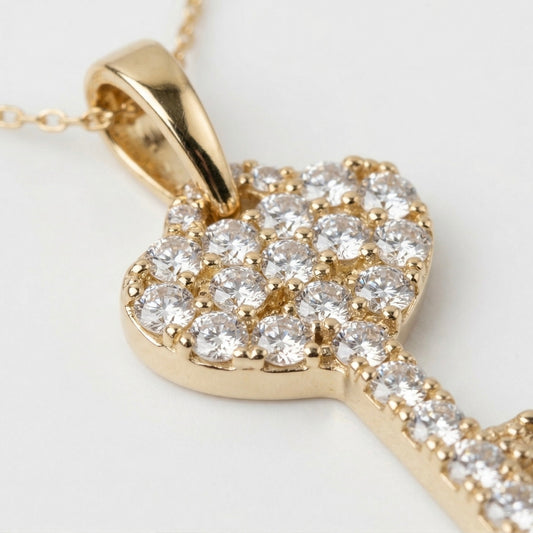 Secret Pavé Key Necklace