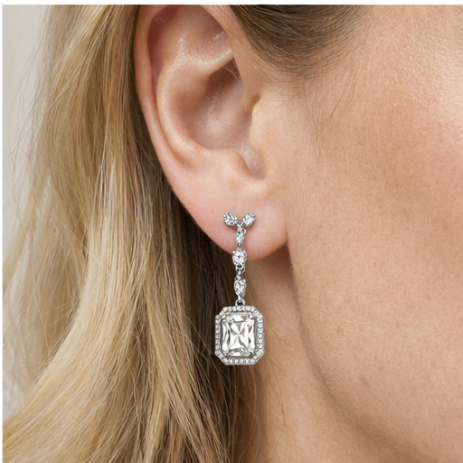Radiant Halo Drop Earrings