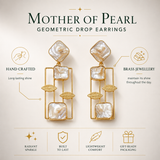 Mother of Pearl Geometric Drop Earrings