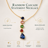 Rainbow Cascade Statement Necklace