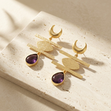 Celestial Amethyst Drop Earrings