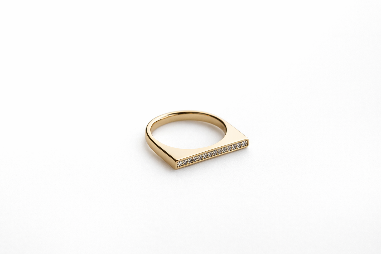 Minimalist Bar Pave Ring