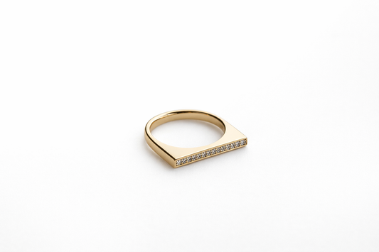Minimalist Bar Pave Ring