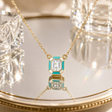 Emerald-Cut Crystal Pendant Necklace