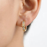 Sunburst Baguette Huggie Earrings