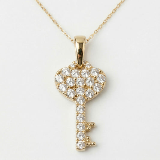 Secret Pavé Key Necklace