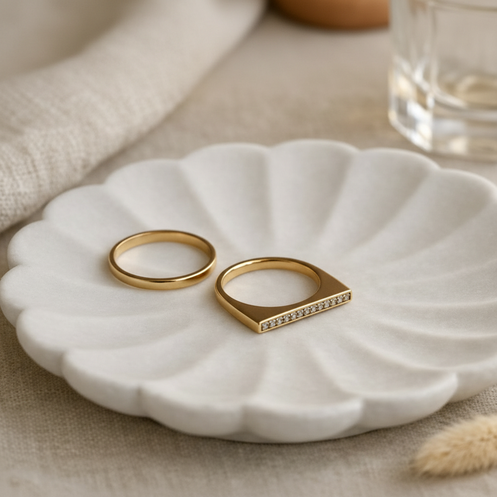 Minimalist Bar Pave Ring