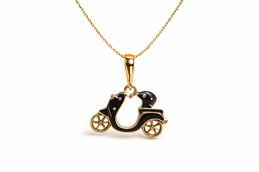 Black Scooter Charm Necklace