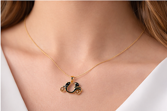 Black Scooter Charm Necklace