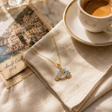 Blue Scooter Pendant Necklace