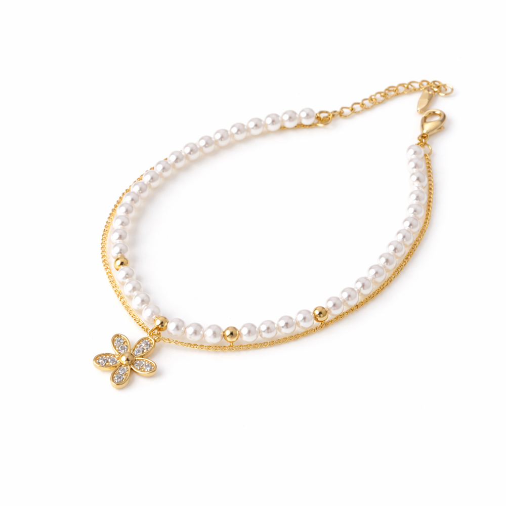 Pearl Bloom Charm Bracelet