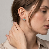 Turquoise Heart Stud Earrings
