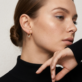 Baguette Crystal Huggie Hoop Earrings