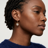 Crystal Heart Drop Huggie Earrings