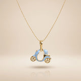 Blue Scooter Pendant Necklace