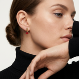 Ruby Crystal Drop Bar Earrings