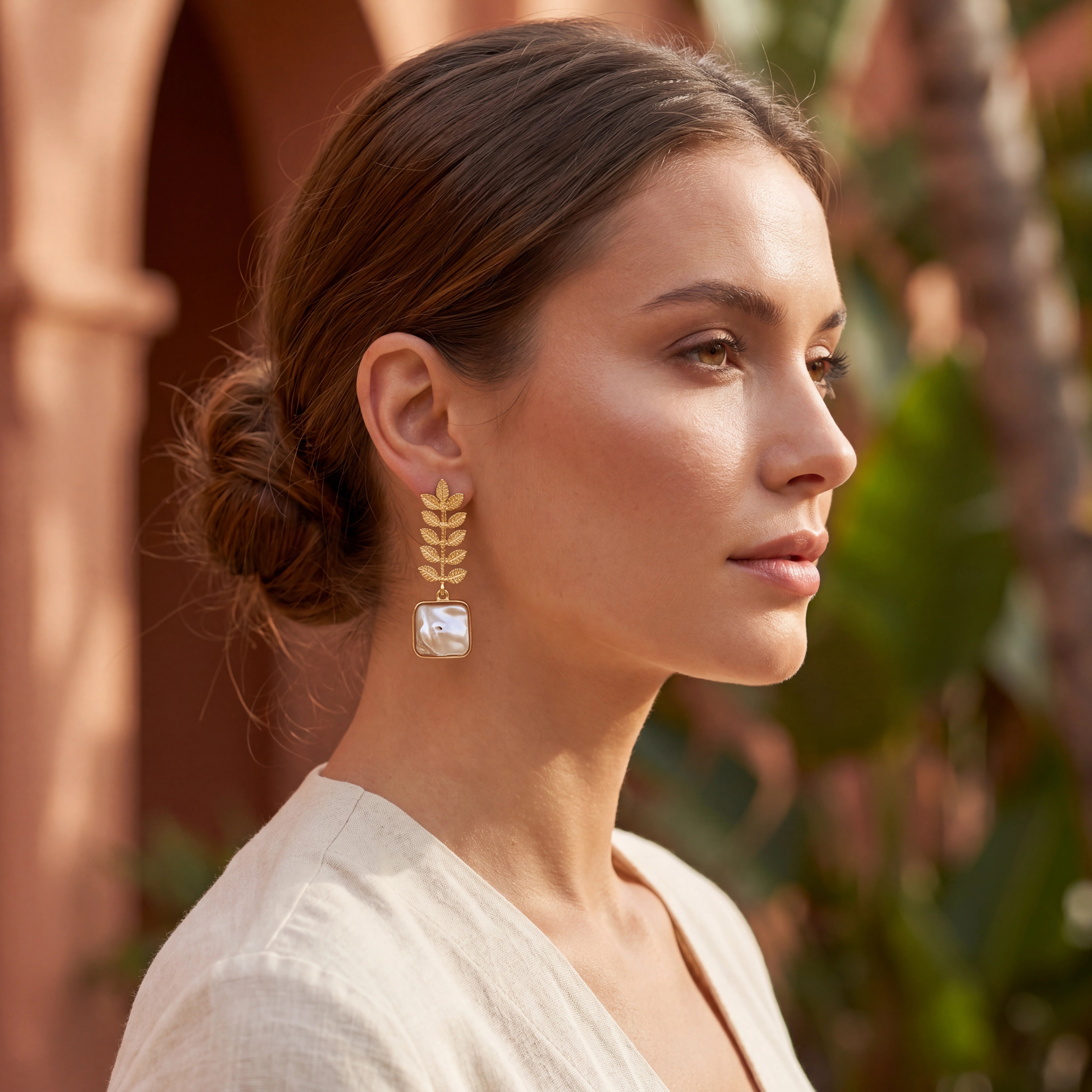 Botanical Pearl Drop Earrings