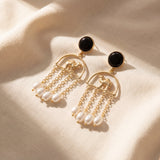 Desert Pearl Camel Drop Earrings