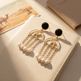 Desert Pearl Camel Drop Earrings