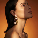 Mother of Pearl Geometric Drop Earrings