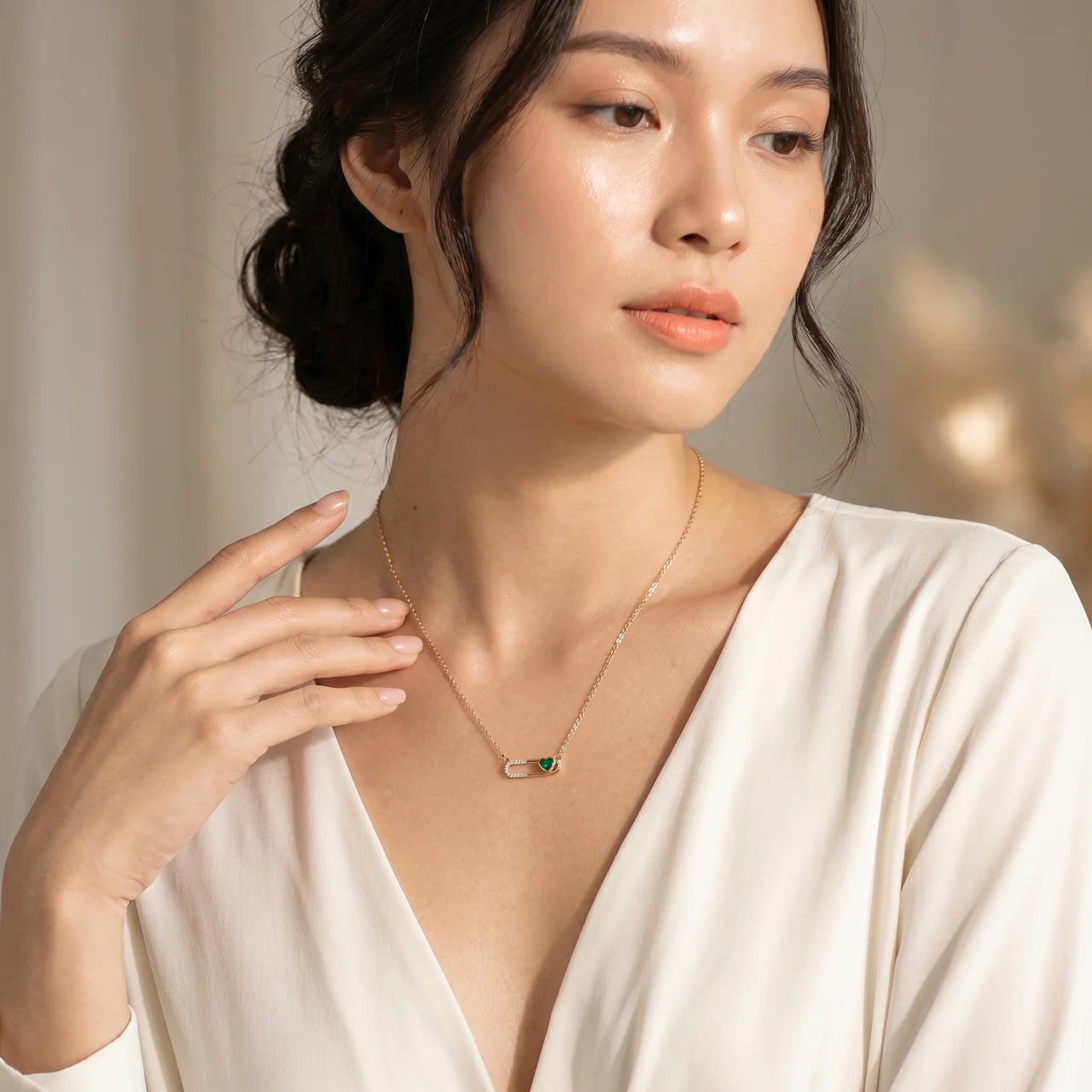 Aurelia Heart Pin Necklace