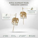 Royal Elephant Pearl Threader Earrings