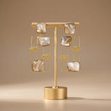 Mother of Pearl Geometric Drop Earrings