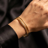 Double Band Gold Cuff Bracelet