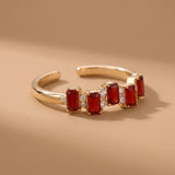 Scarlet Baguette Ring – Gold Baguette Stone Ring