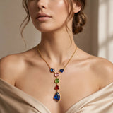 Rainbow Cascade Statement Necklace