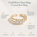 Gold Bow Open Ring – Crystal Bow Ring