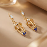 Sculpted Blue Drop Earrings
