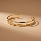 Double Band Gold Cuff Bracelet