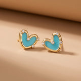 Turquoise Heart Stud Earrings