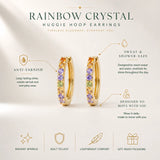 Rainbow Crystal Huggie Hoop Earrings