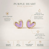 Purple Heart Stud Earrings