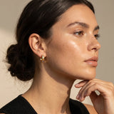 Bezel Rainbow Huggie Earrings
