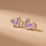 Purple Heart Stud Earrings