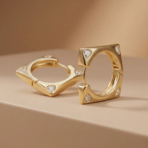Prism Vertex Square Hoop Earrings