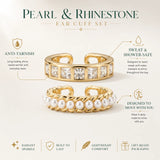 Pearl & Rhinestone ear cuffs Set