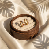 Bezel Rainbow Huggie Earrings