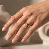 Pink Heart Ring – Gold Adjustable Heart Ring
