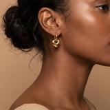 Puffy Heart Drop Huggie Earrings