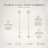 Convertible Floral Chain Drop Earrings