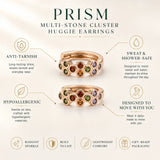 Prism Multi-Stone Cluster Huggie Earrings