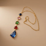 Rainbow Cascade Statement Necklace