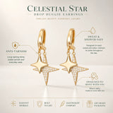 Celestial Star Drop Huggie Earrings