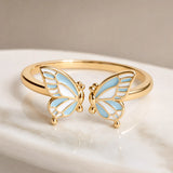 Blue Butterfly Open Ring