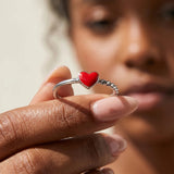 Red Heart Twisted Ring
